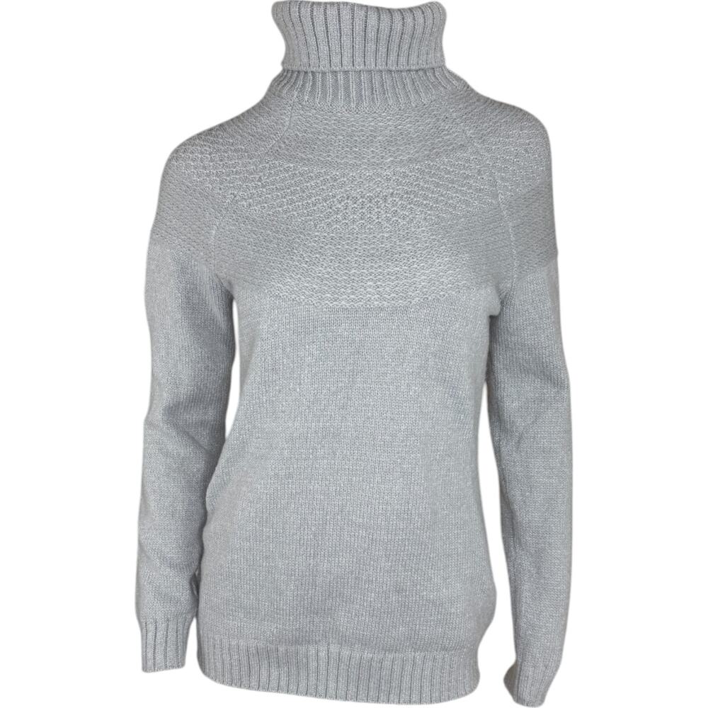Susan Graver Turtleneck Sweater with Lurex Heather Gray XX-Small NWOT Winter